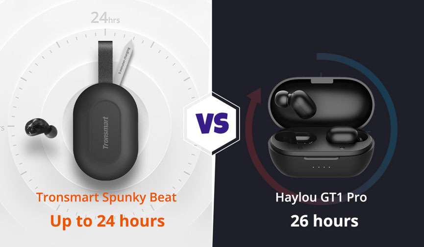 Tronsmart-Spunky-Beat-vs-Haylou-GT1-Pro-autonomie